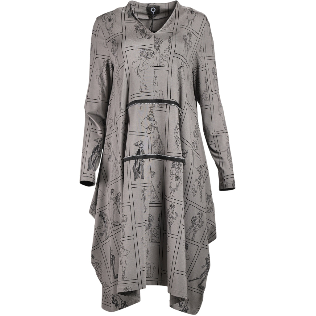 My Soul CARTOON DRESS WITH ZIPPER DETAIL Dress Grey