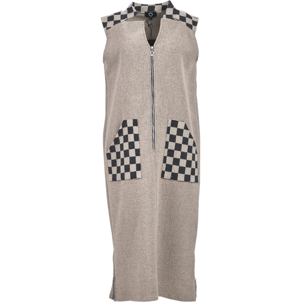 My Soul CRINCLE DRESS Dress Sand/Check