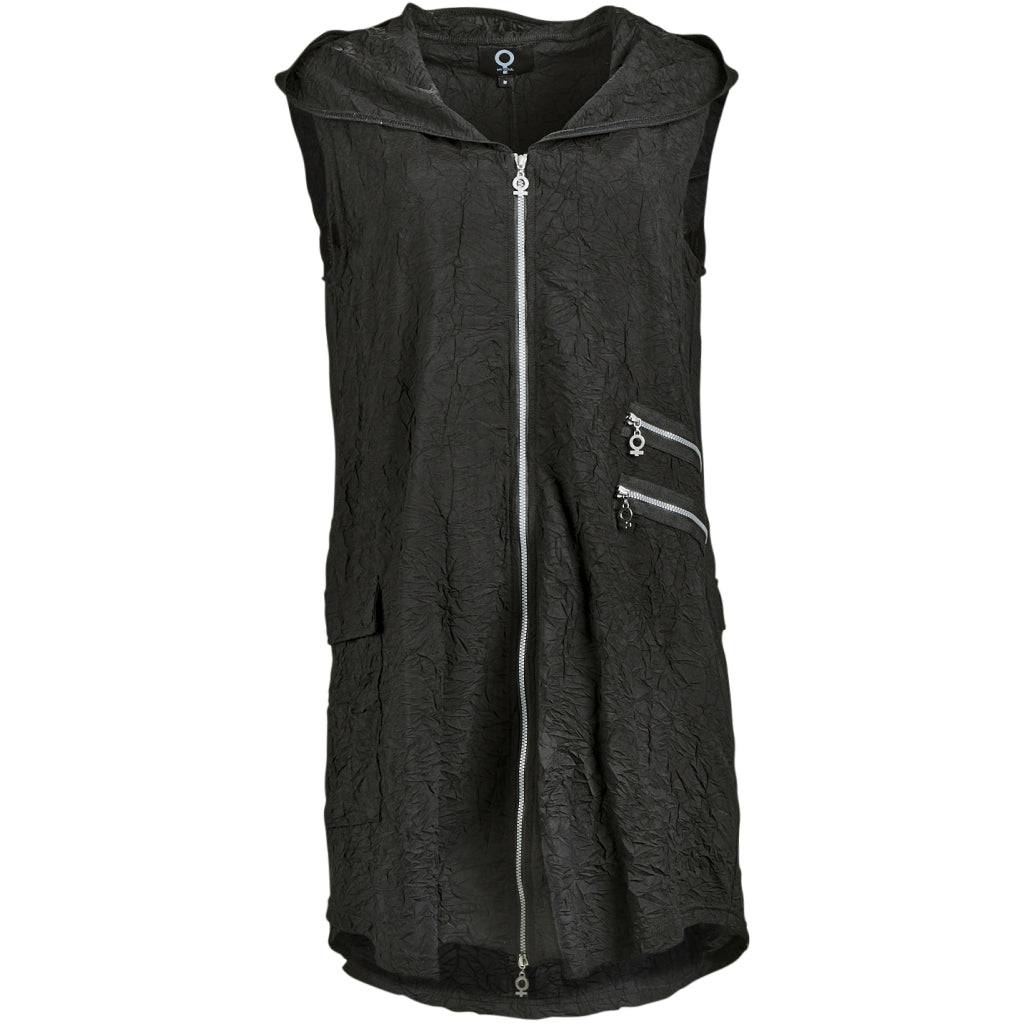 My Soul Crincle waistcoat with zipper details Waistcoat Black