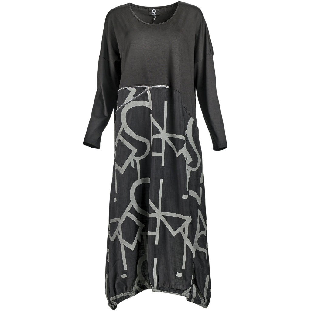 My Soul GRAPHIC DRESS WITH ZIPPER DETAIL Dress Black/Grey
