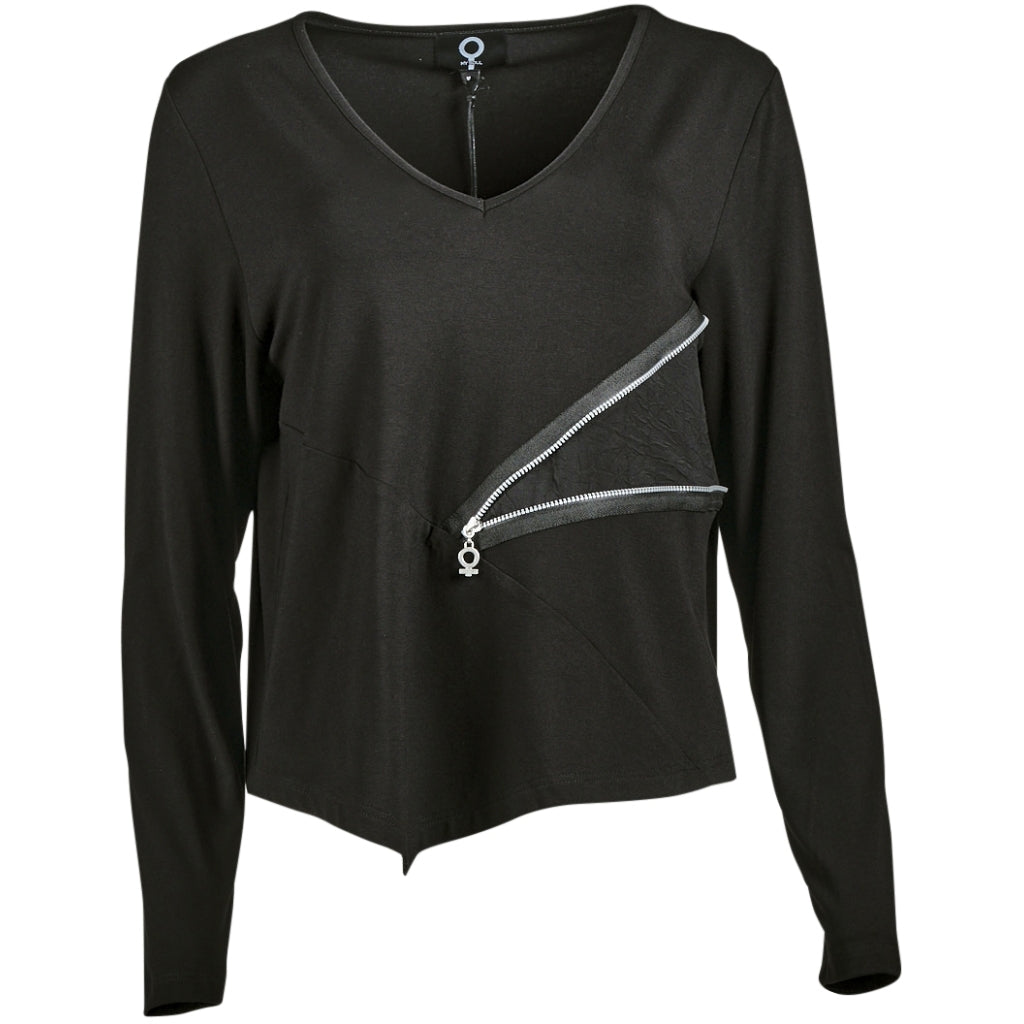 My Soul Jersey longsleeve with zipper T-shirt Black