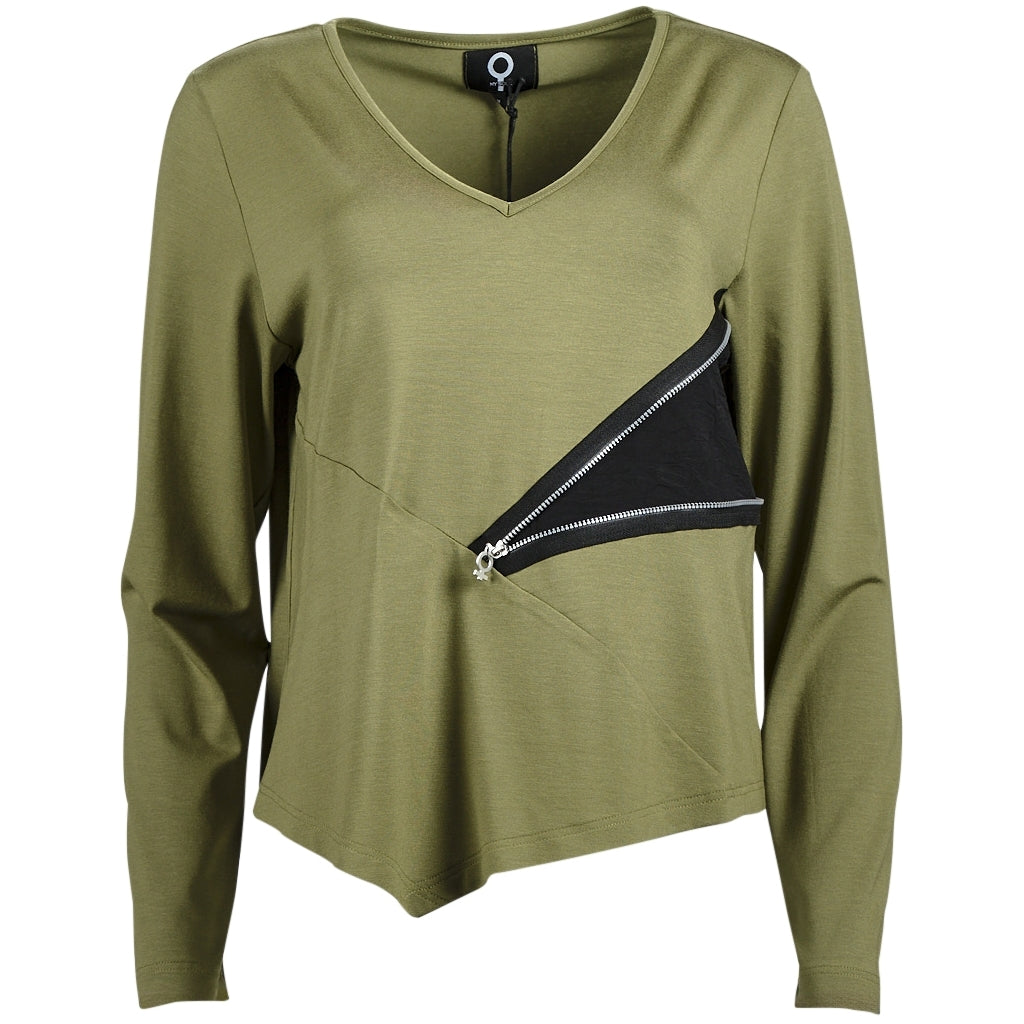 My Soul Jersey longsleeve with zipper T-shirt Olive
