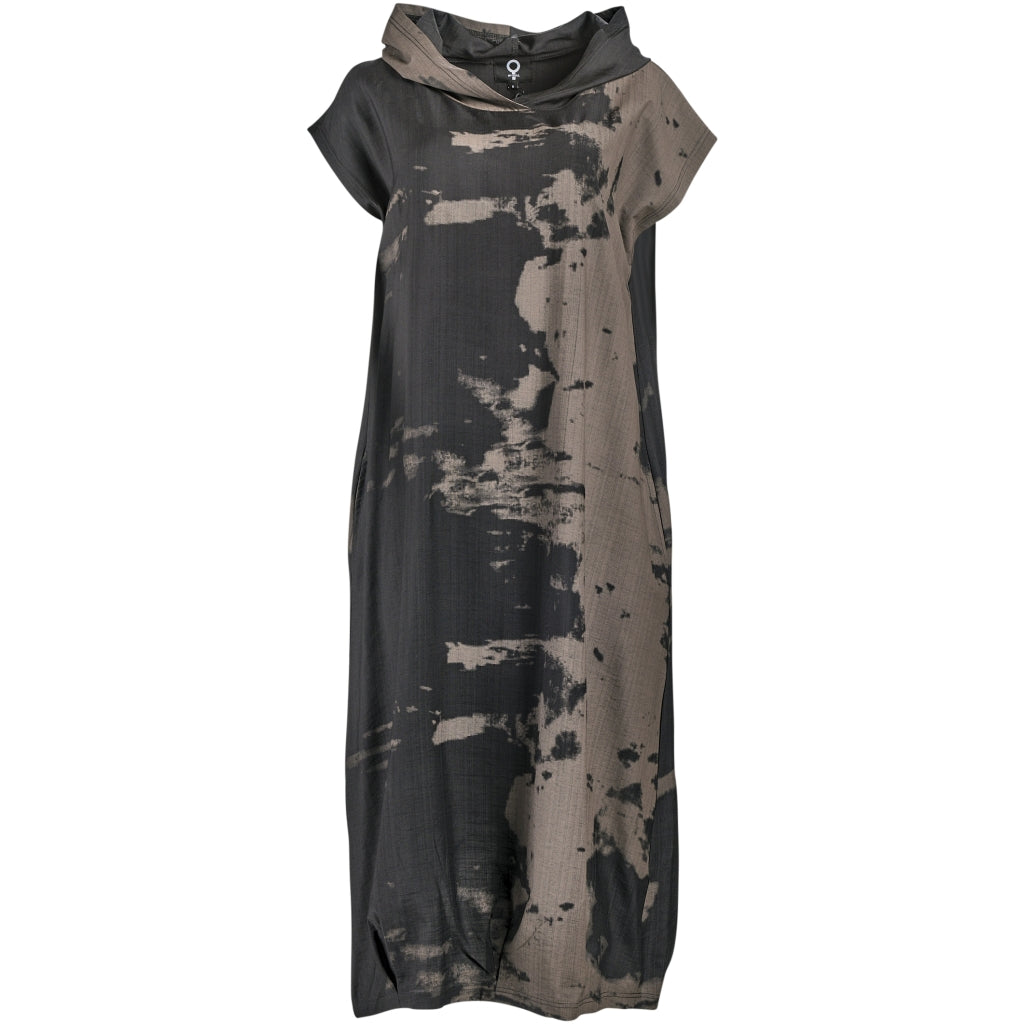 My Soul PRINT DRESS WITH HOODIE Dress Black/Brown