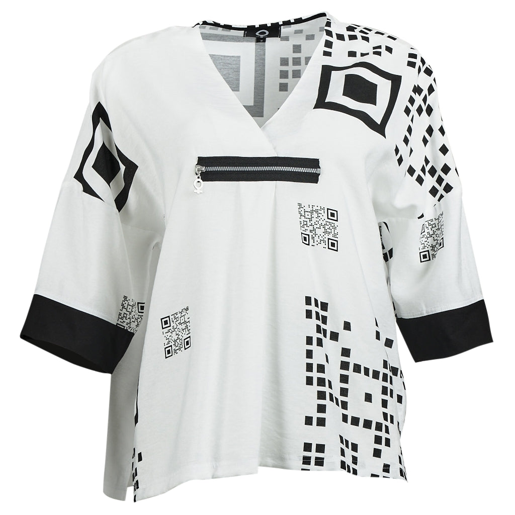 My Soul QR blouse with zipper Blouse Off-white