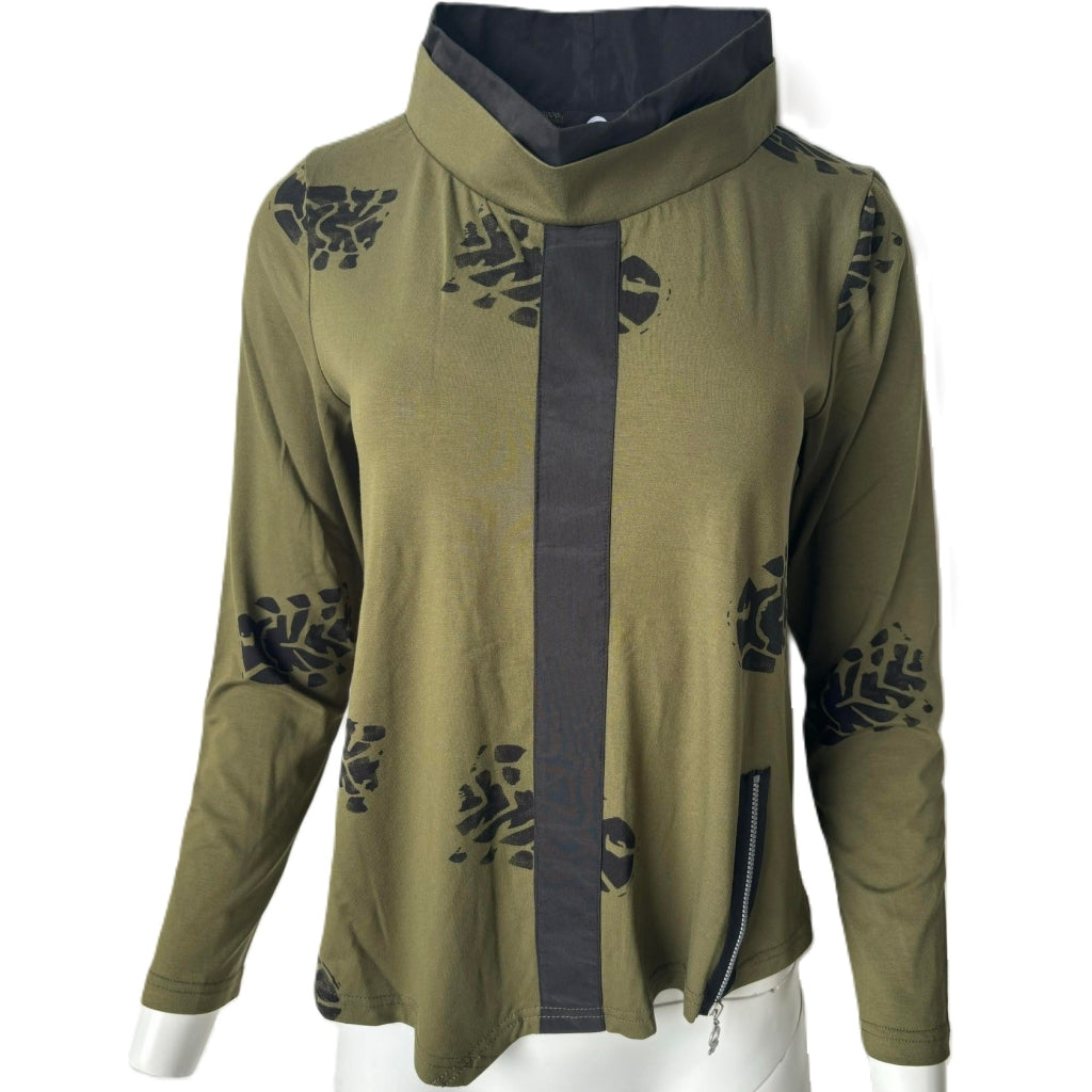 My Soul FOOTPRINT T-SHIRT WITH DETAILS T-shirt Olive