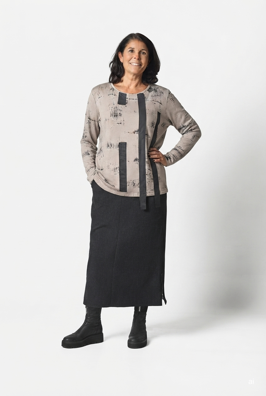 PRINT T-SHIRT - Sand