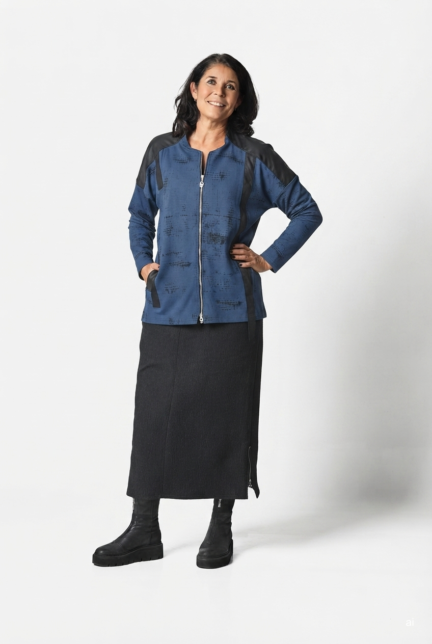 PRINT JACKET - Blue