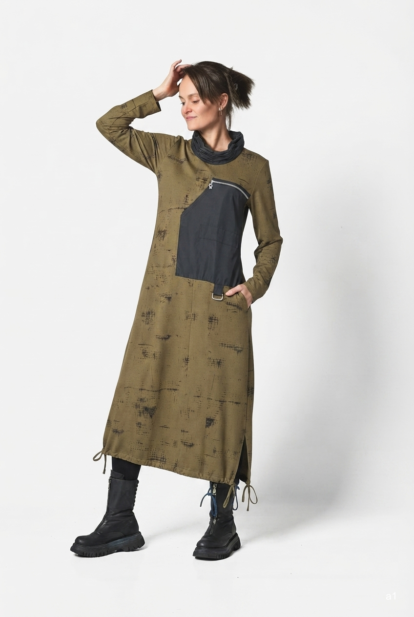 PRINT DRESS - Army