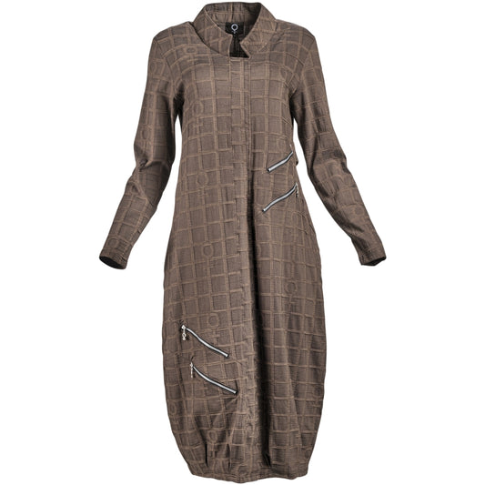 My Soul BUBBLE DRESS WITH ZIPPER DETAILS Dress Brown