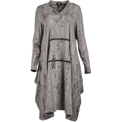 My Soul CARTOON DRESS WITH ZIPPER DETAIL Dress Grey