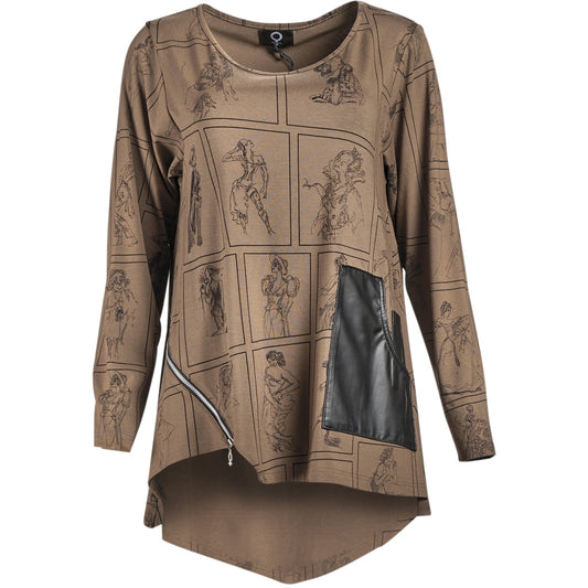 My Soul CARTOON TUNIC WITH DETAILS Tunic Brown