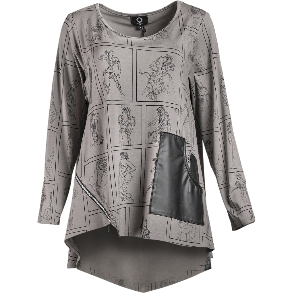 My Soul CARTOON TUNIC WITH DETAILS Tunic Grey