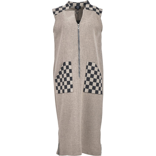 My Soul CRINCLE DRESS Dress Sand/Check