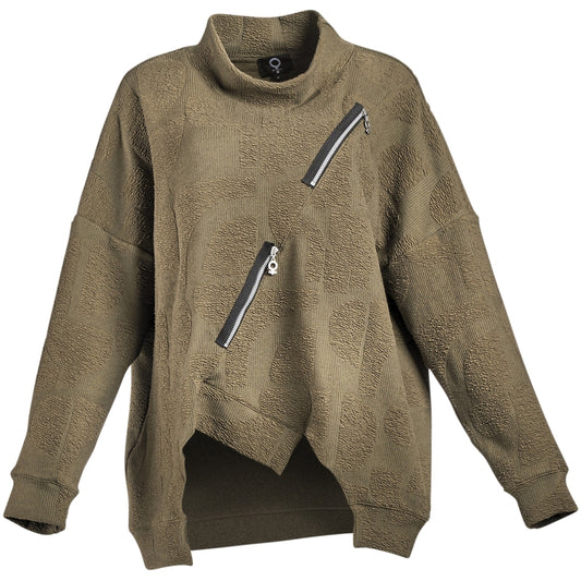 My Soul DOUBLE LONGSLEEVE T-SHIRT WITH ZIPPER DETAILS T-shirt Army