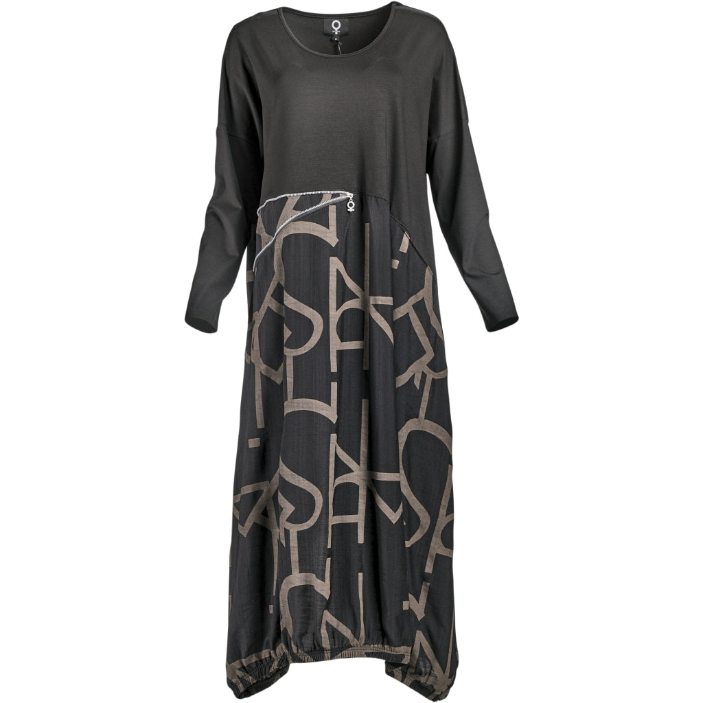 My Soul GRAPHIC DRESS WITH ZIPPER DETAIL Dress Black/Brown