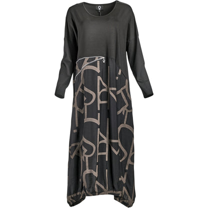 My Soul GRAPHIC DRESS WITH ZIPPER DETAIL Dress Black/Brown