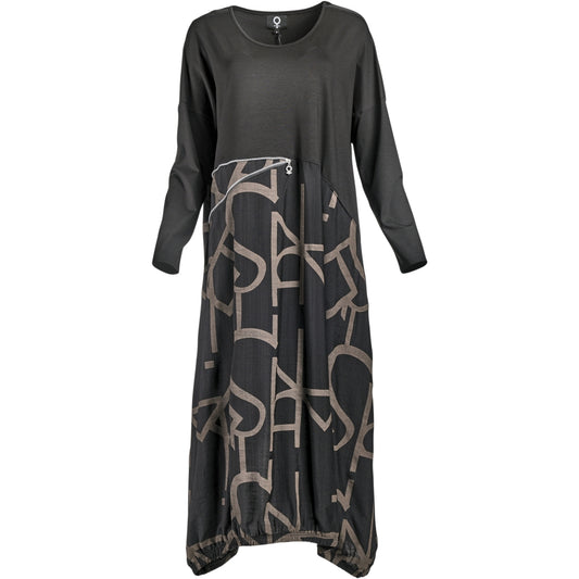 My Soul GRAPHIC DRESS WITH ZIPPER DETAIL Dress Black/Brown