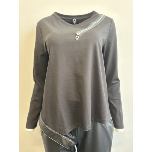My Soul LADY LONGSLEEVE T-SHIRT WITH DETAILS T-shirt PLAIN BLACK