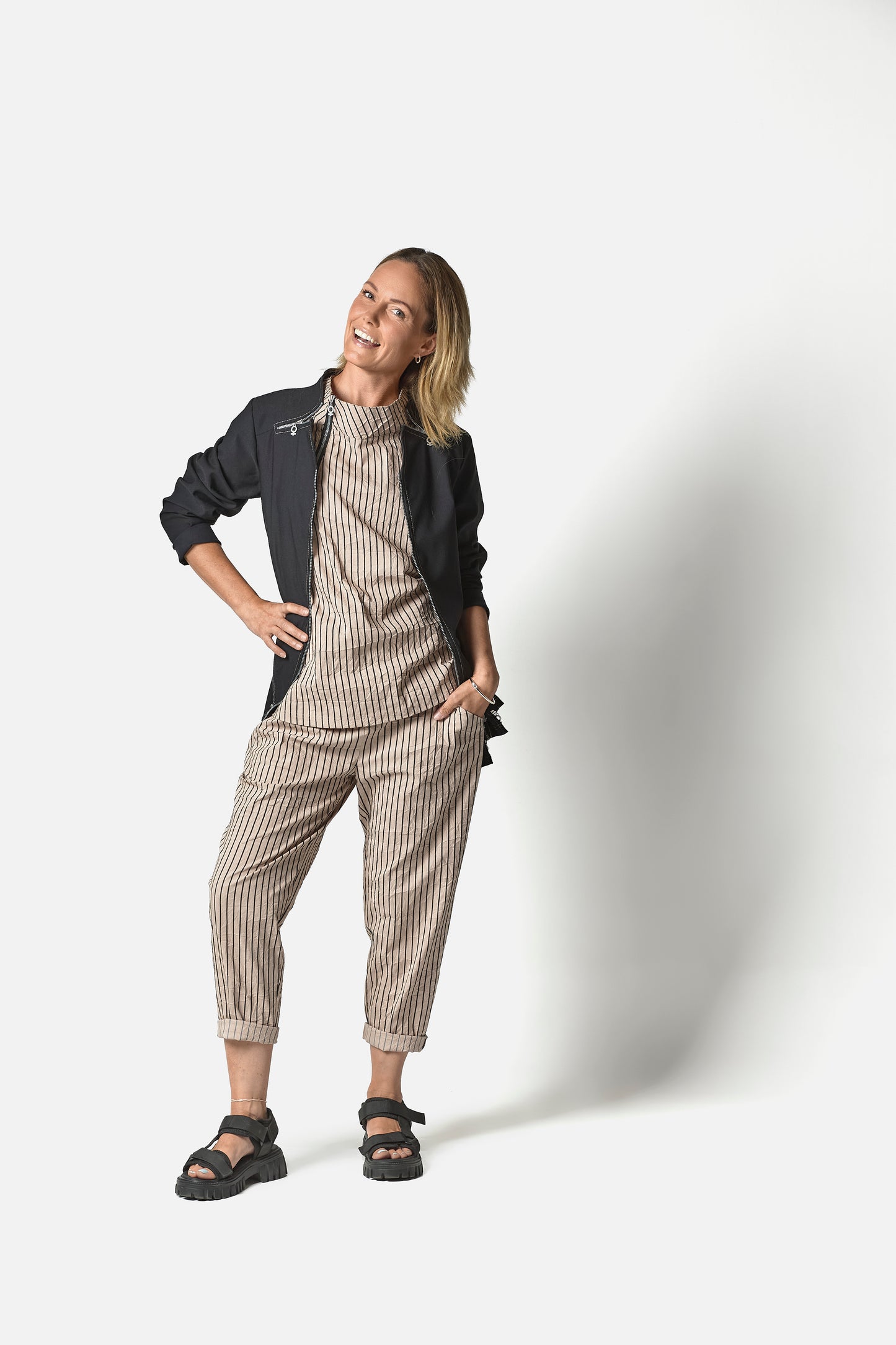 CRINCLE PANTS - Sand
