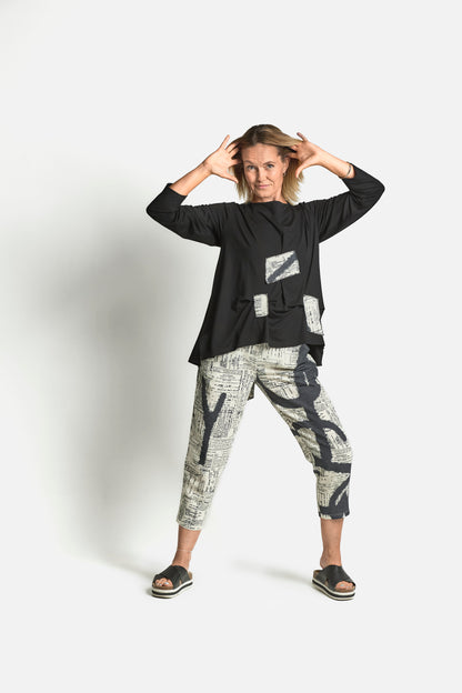 LETTERS MIX T-SHIRT - Black