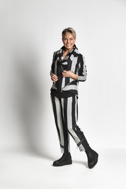 STRIPED JACKET - Black/Grey