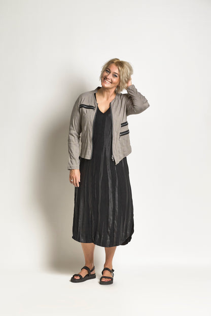 Dress with leater look - Black