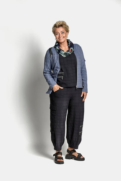 Bubble jacket with pocket and zipper details - Blue