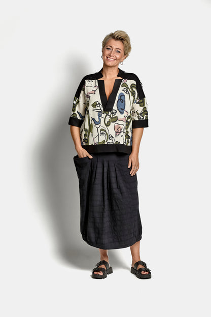 BUBBLE SKIRT WITH POCKET - Black