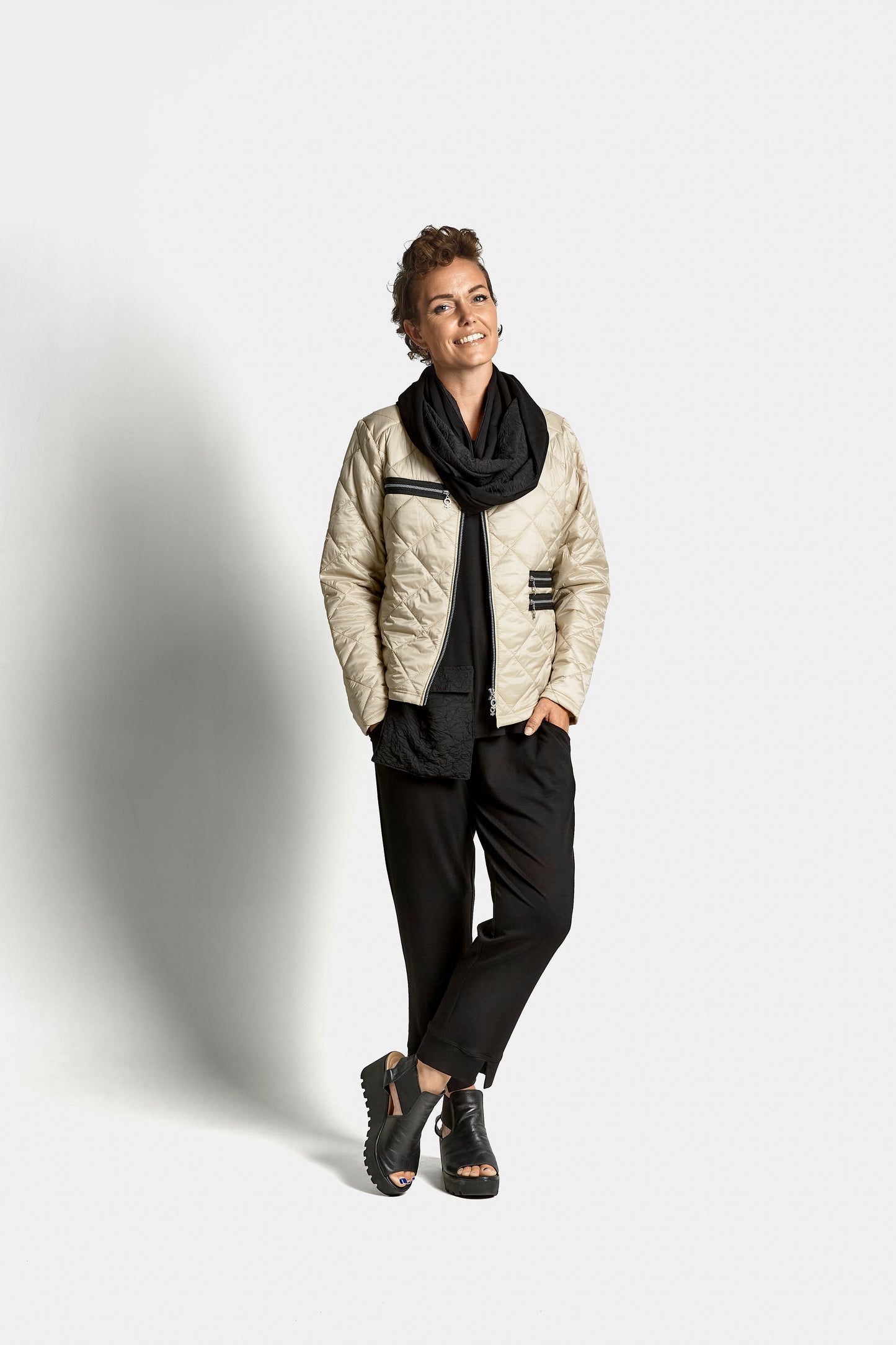 CRINCLE PANTS - Black