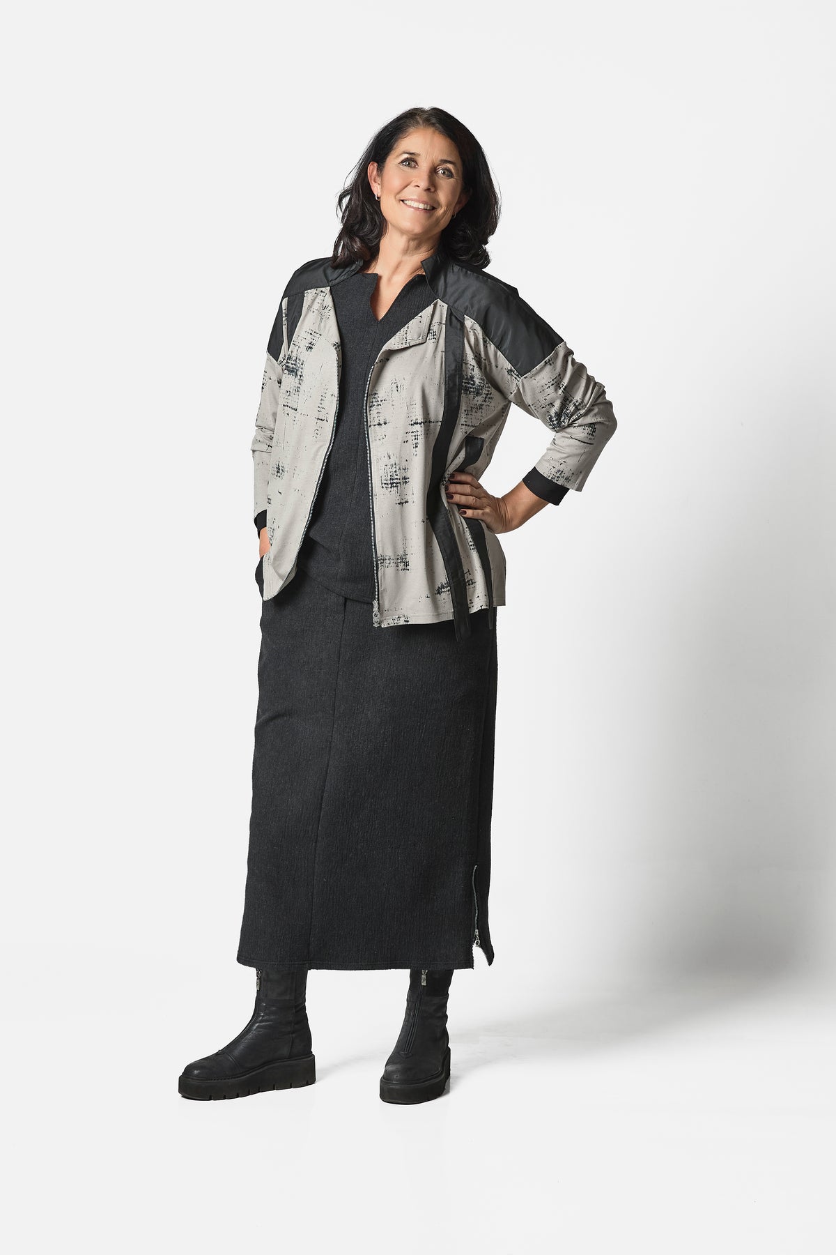 CRINCLE BLOUSE - Black