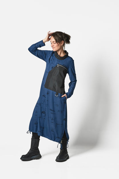 PRINT DRESS - Blue